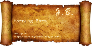 Hornung Bars névjegykártya